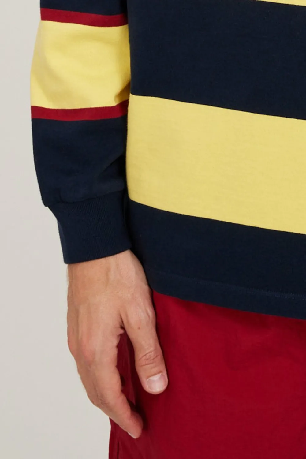 Striped Logo Rugby Polo