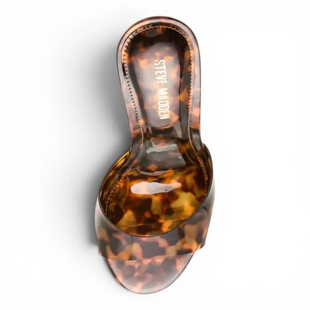 Kendrix Tortoise Print Vinyl Dress Slide Heels