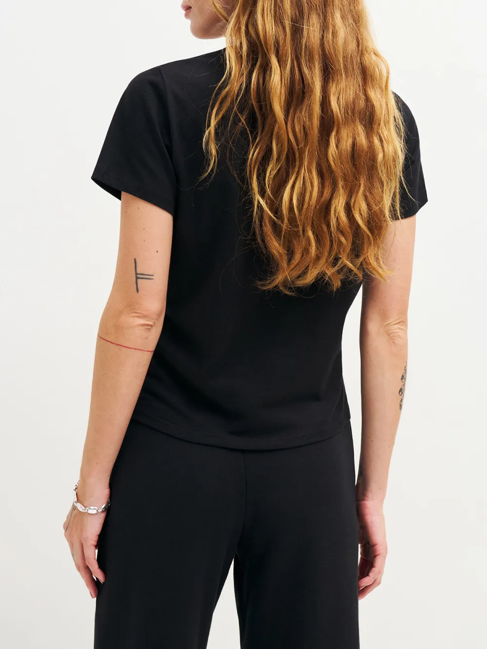 Classic Ribbed Trim Crew Neck T-Shirt