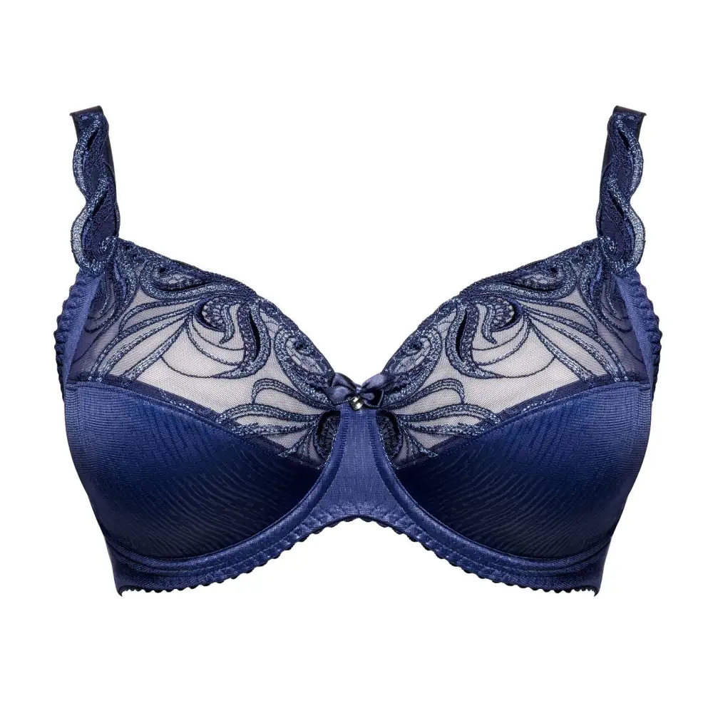 Women's Full Coverage Adjustable Straps Guipure Lace Embroidery Mesh Lift Bra