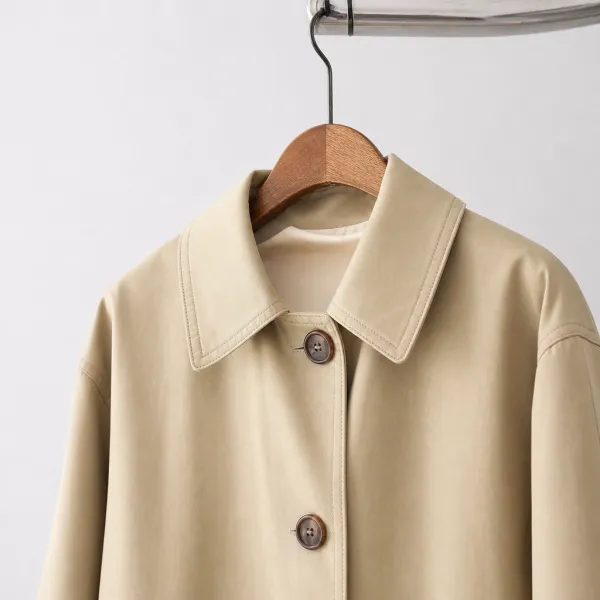 Single-Breasted Pointed Collar Overcoat