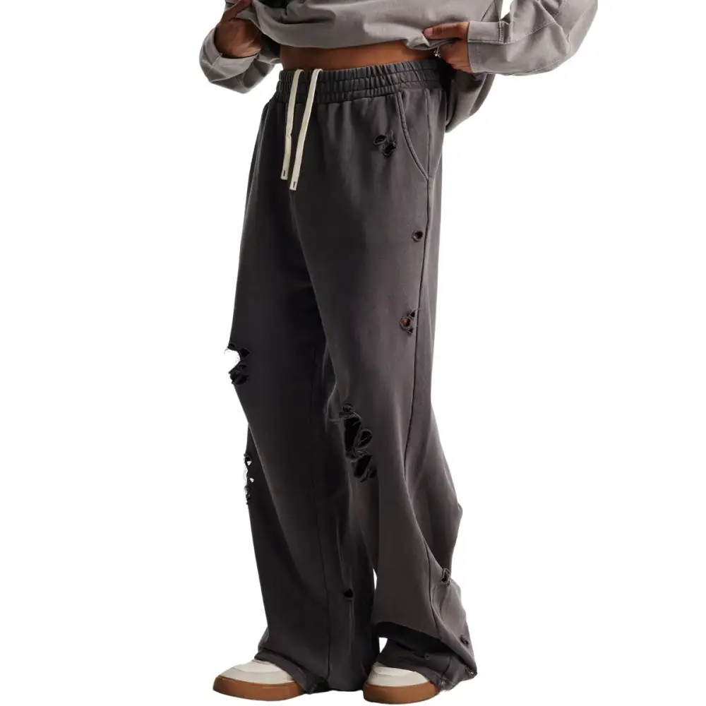 Washed Ripped Loose Fit Men's Trousers