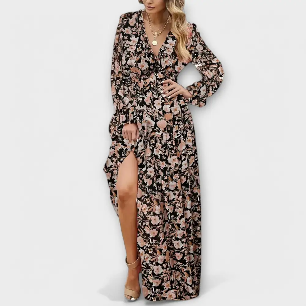 Pleated Flowing Casual Dress