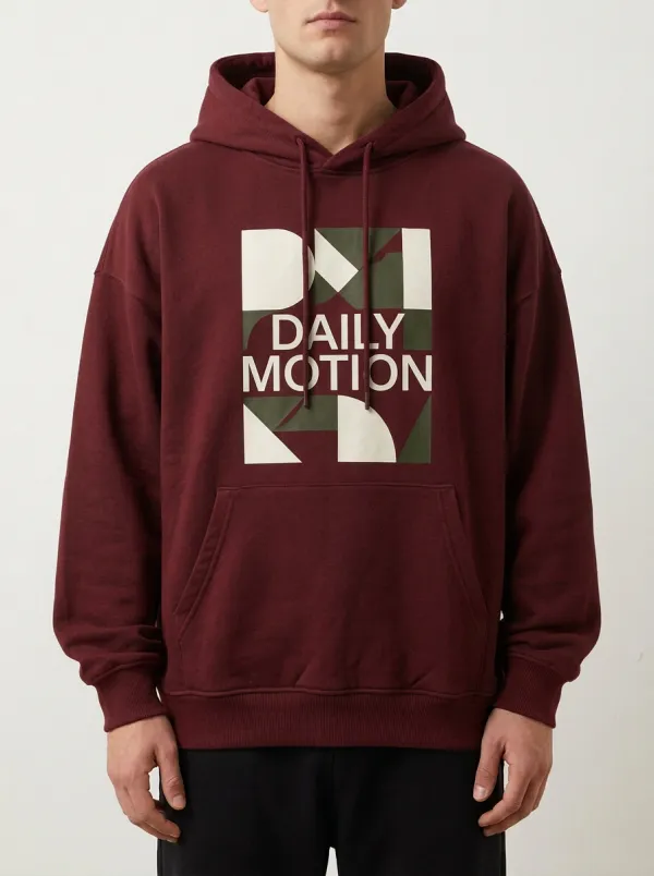 Men's Geometric Lettering Print Pullover Hoodie