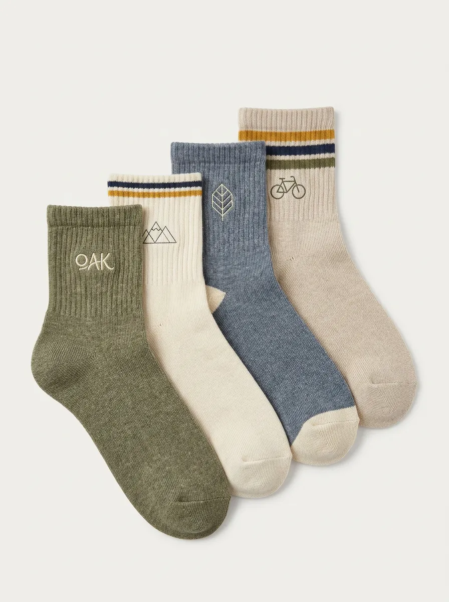 Mountain Leaf Nature Men's Four-Pair Long Socks
