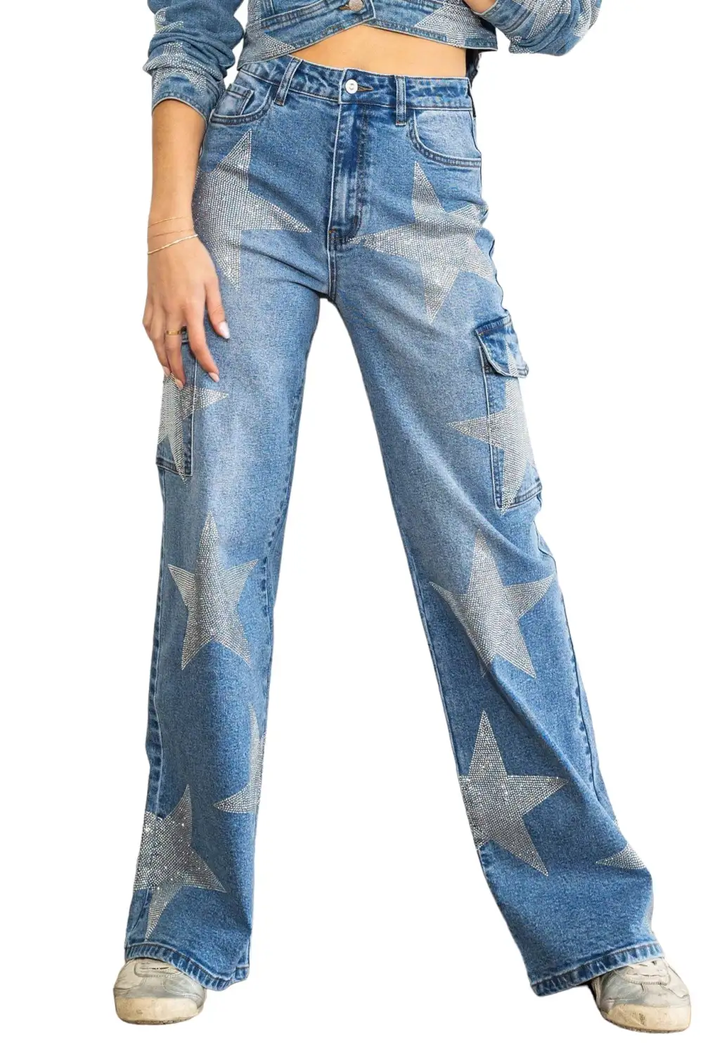 Wide-Leg Cargo Jeans