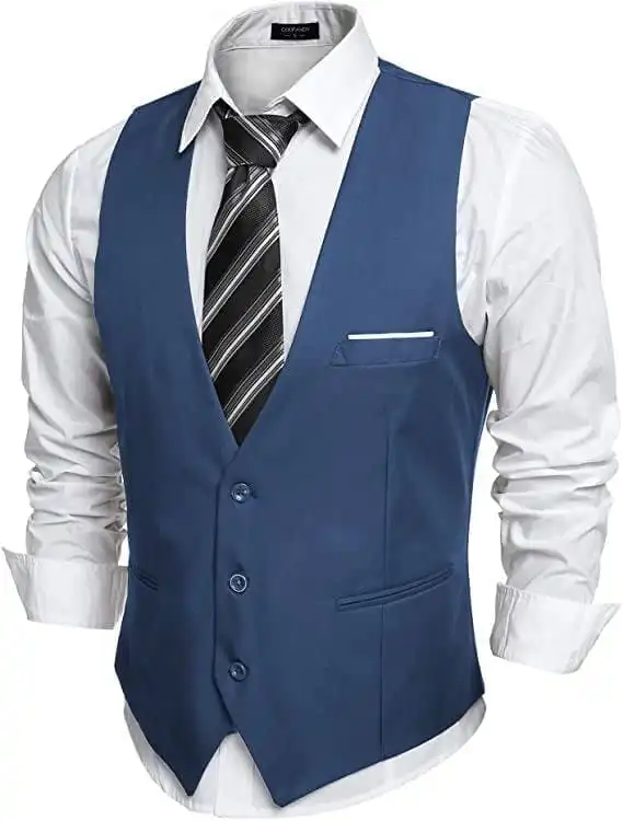 Pocket Detail Slim Cut Suit Vest