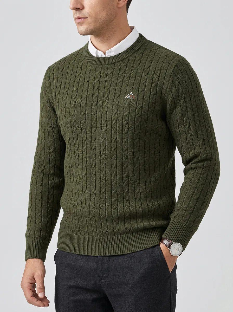 Men's Olive Green Alpine Knit Sweater