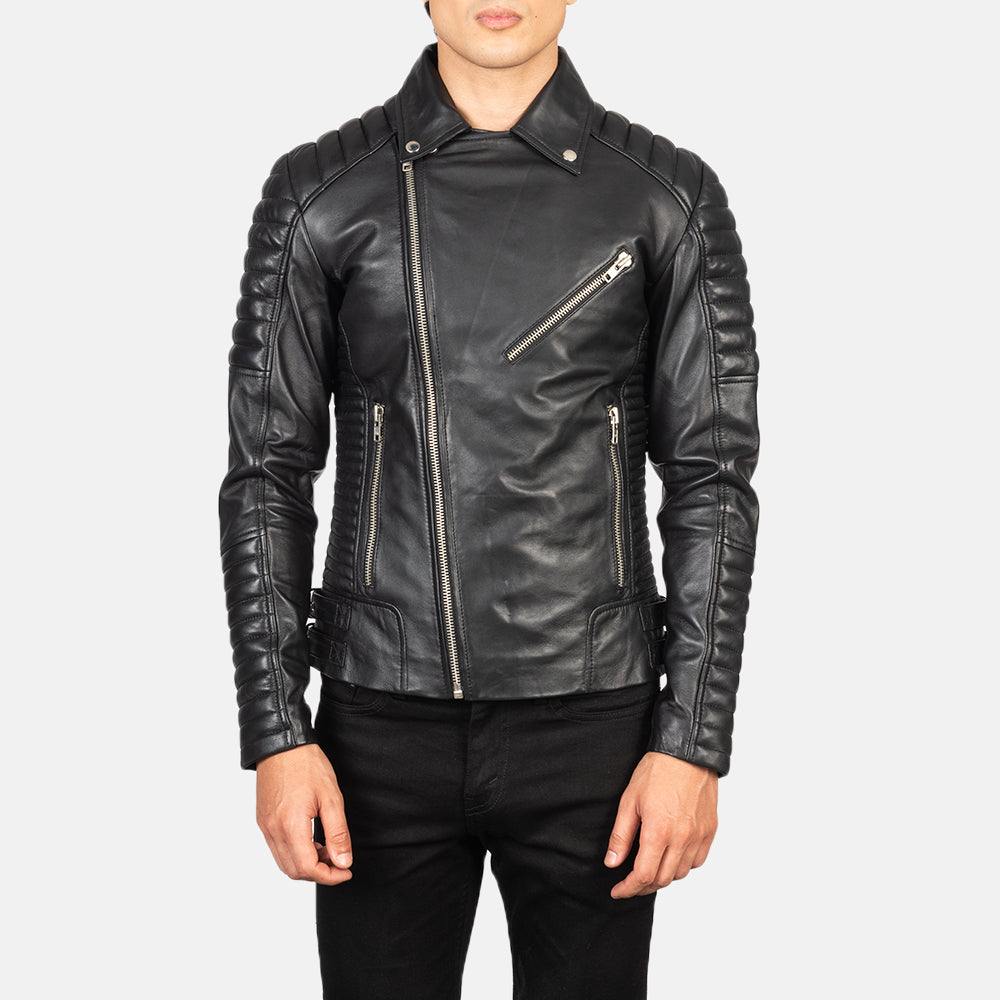 Men's Clean Line Biker Leather Jacket