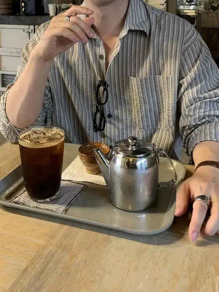 Relaxed Striped Long Sleeve Shirt