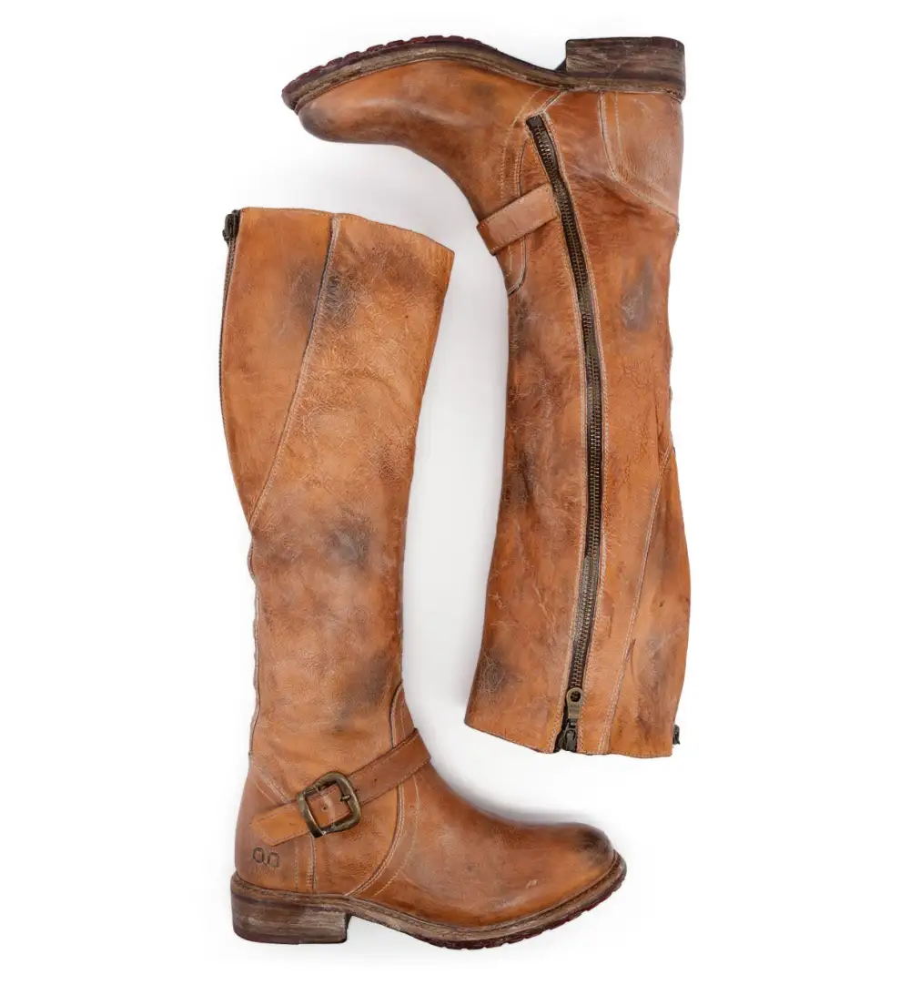 Buckled Layered Riding Boots