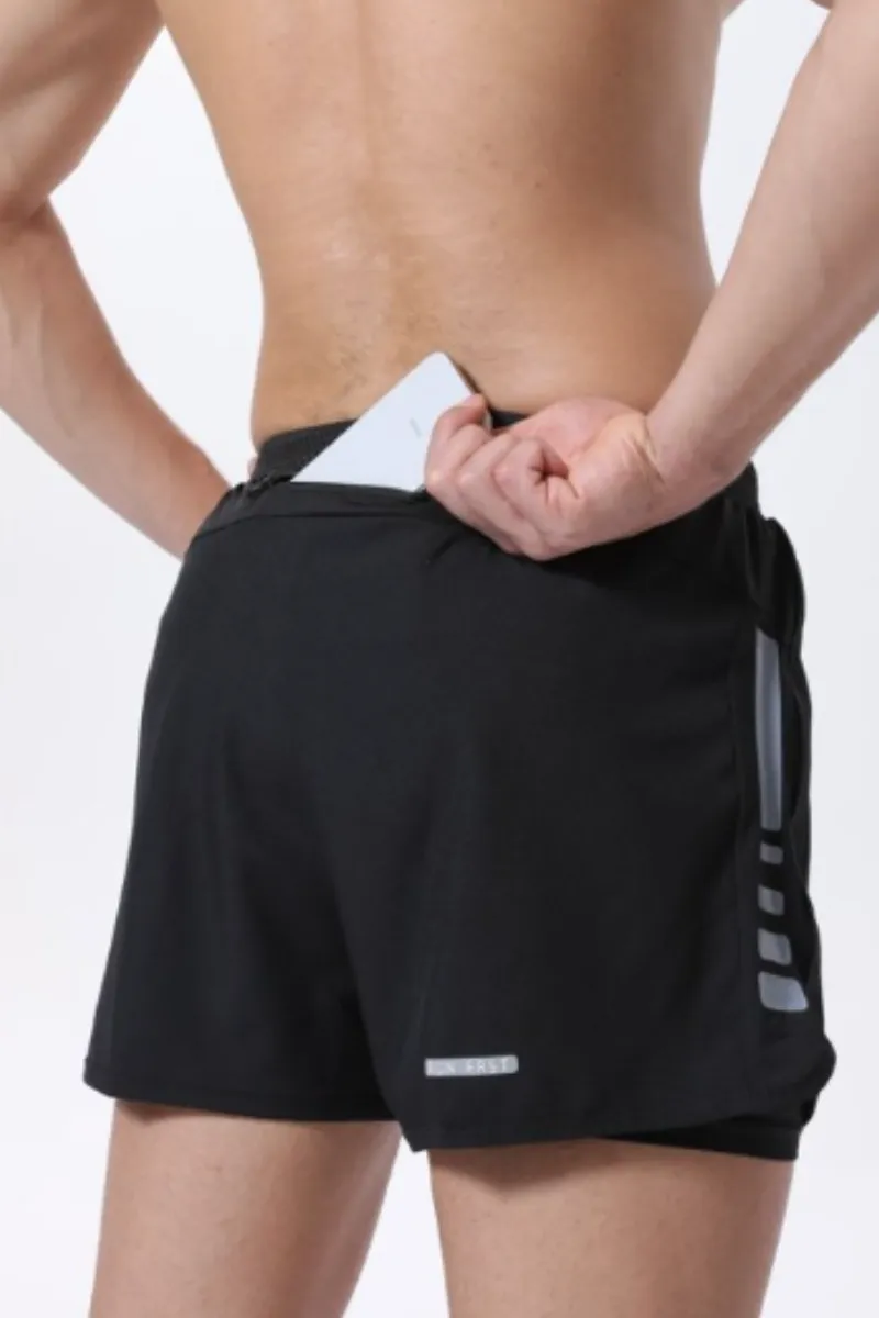 Quick Dry Breathable Storage Pocket Athletic Shorts