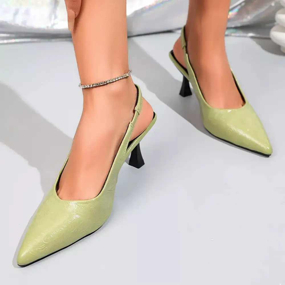 Casual Point Toe Slingback Pumps
