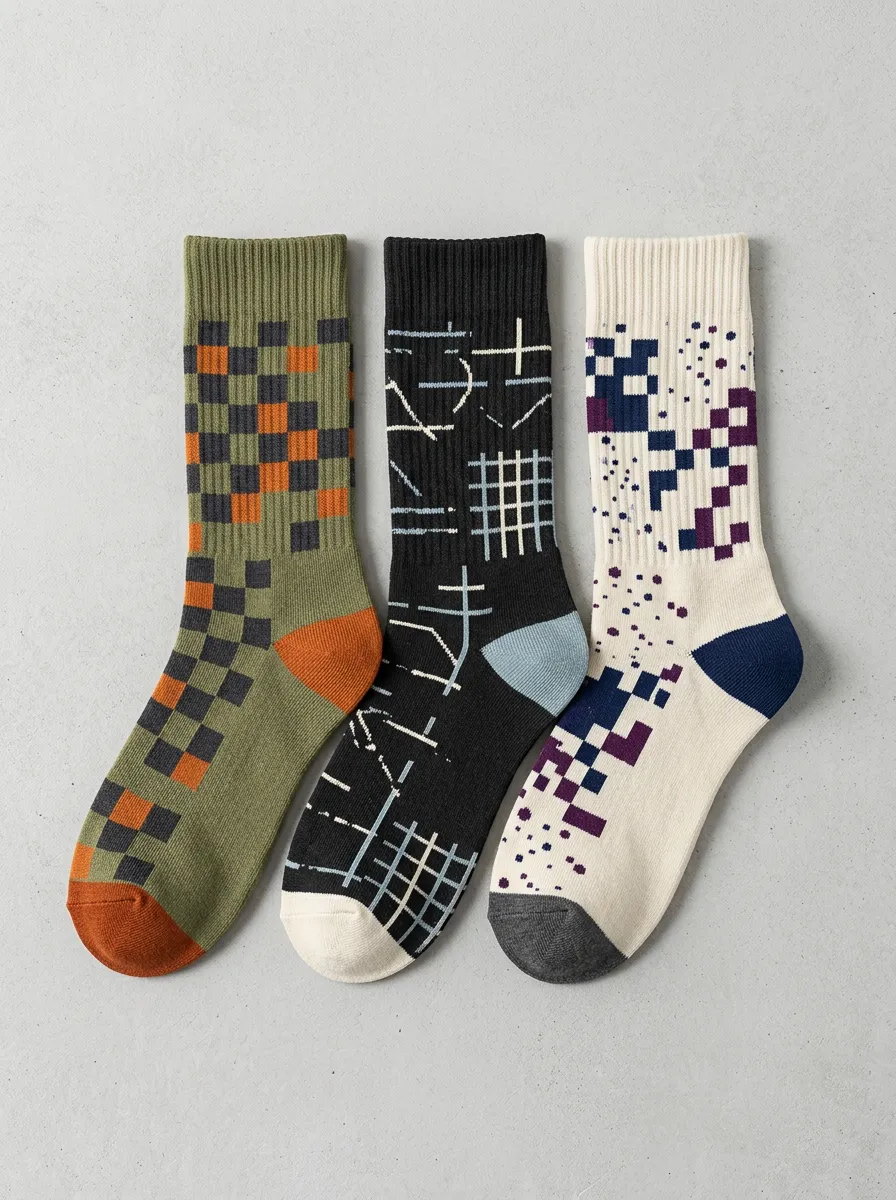 Classic Geometric Abstract Casual Sock Set