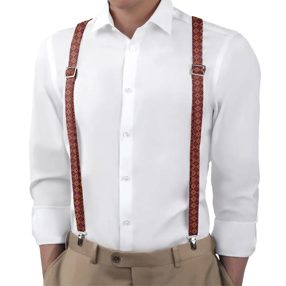 Basil Geometric Pattern Suspenders