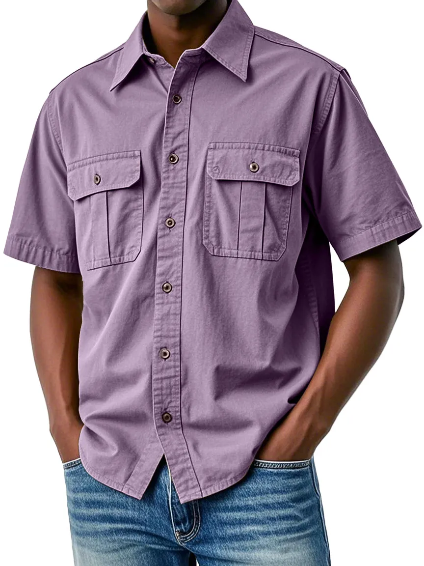 Clean Cut Short Sleeve Double Pocket Shirt
