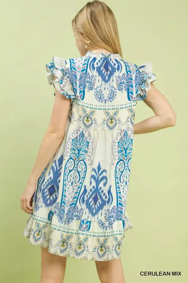 Ruffle Sleeve Tiered Dress