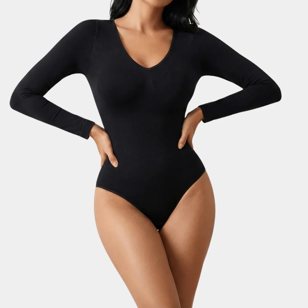 Long Sleeve V Neck Bodysuit