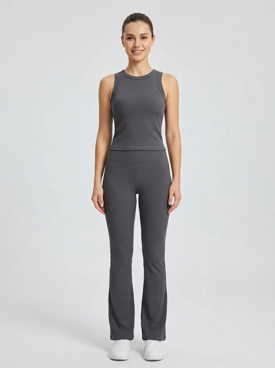 Studio Lounge-Look Women's Tank Top Flare Pants Active Set