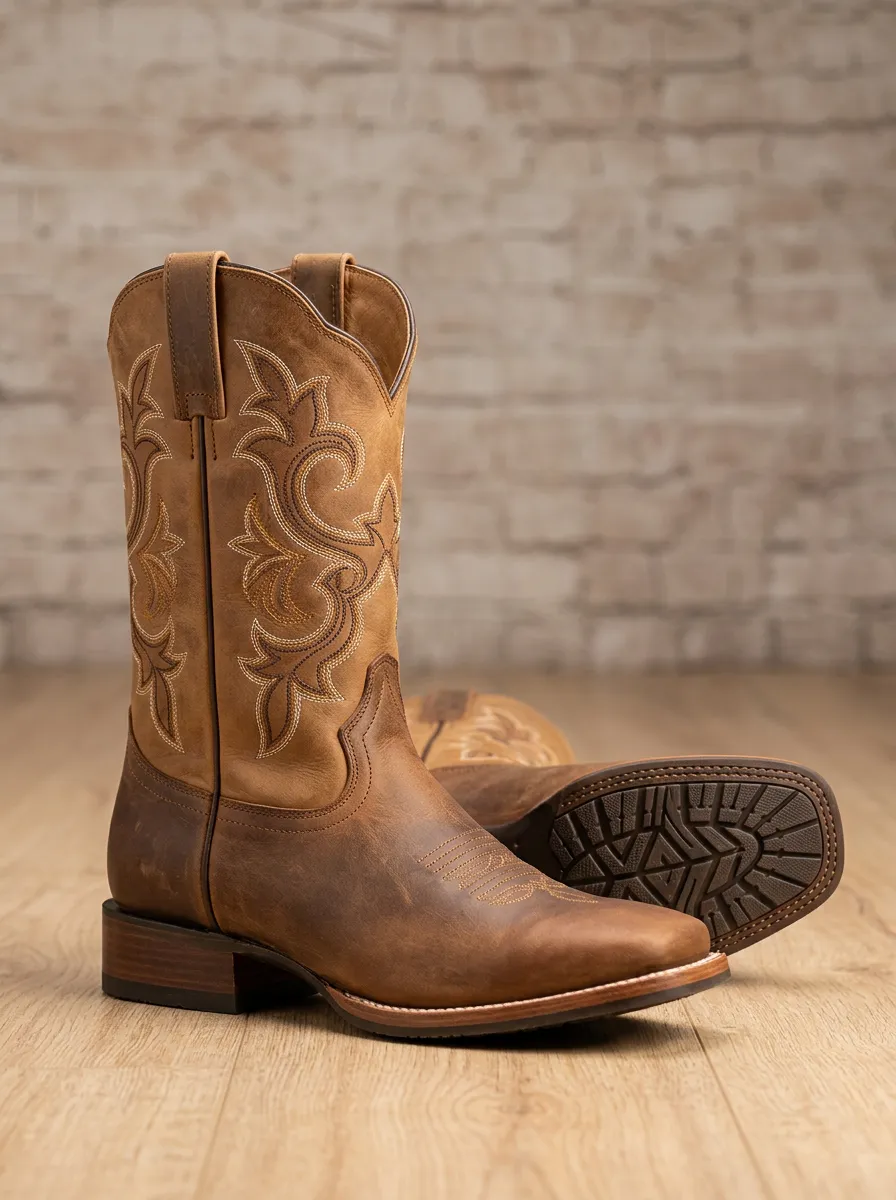 Western Embroidered Cowboy Boots For Men
