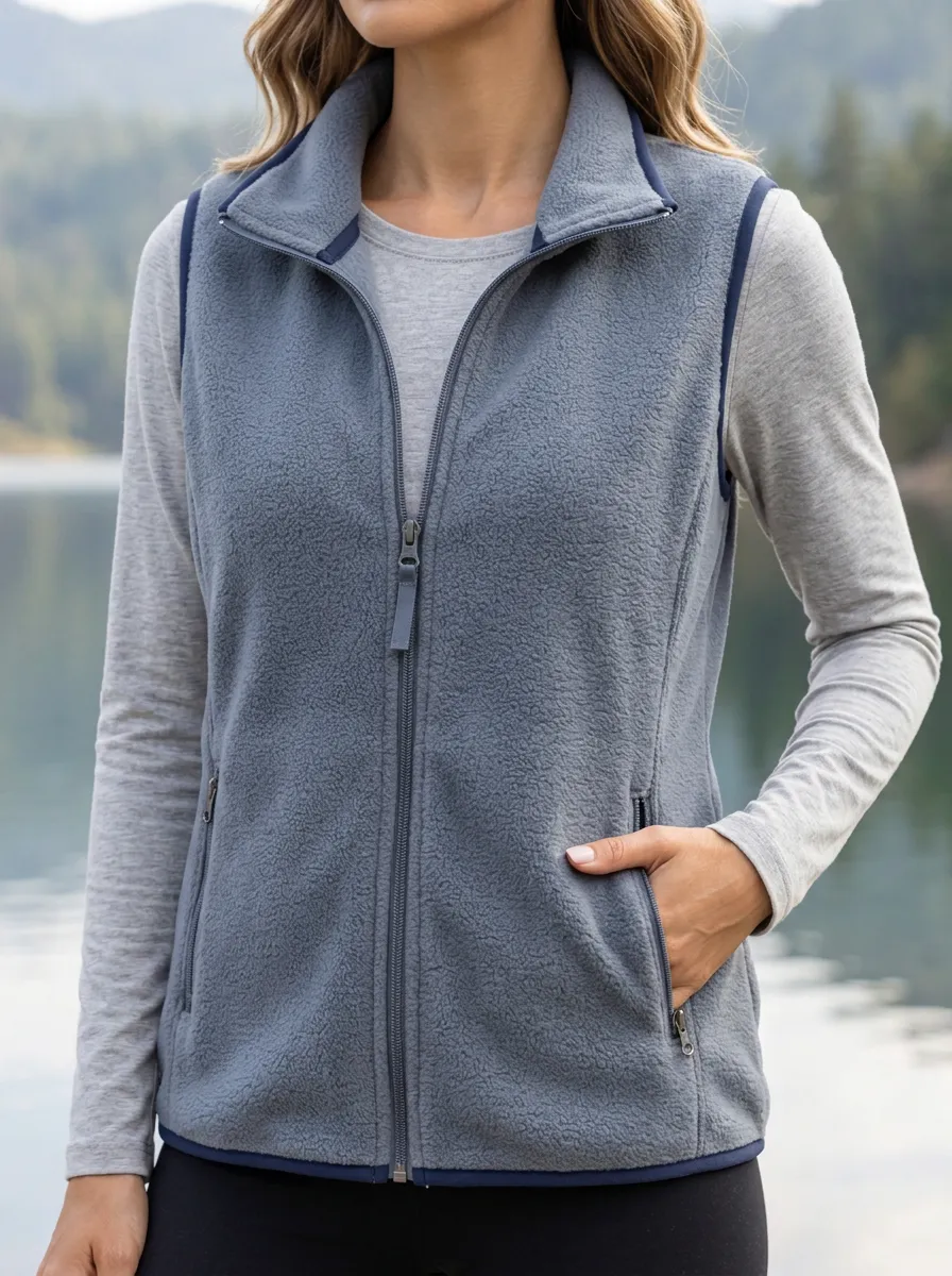 Women's Zip-Up Fleece Layering Vest