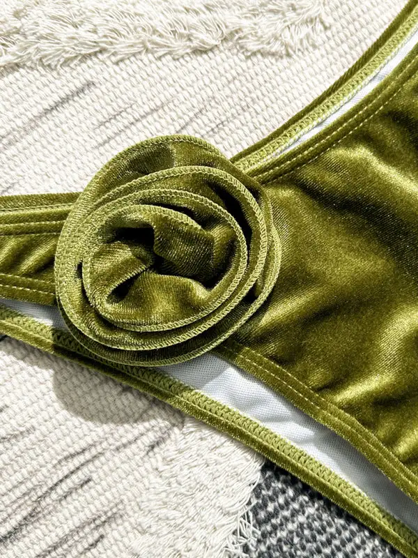 Retro Flower Bikini Top Swim Set