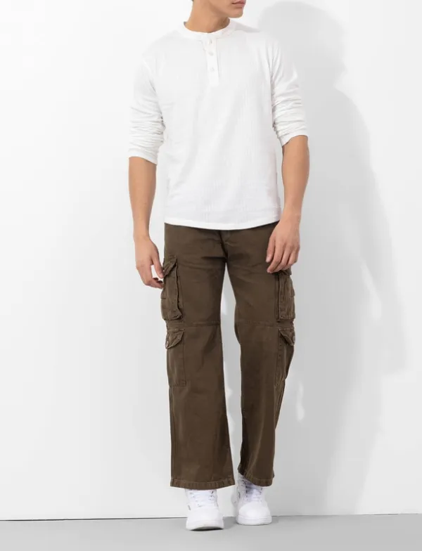 Brown Multi Pocket Cargo Pants
