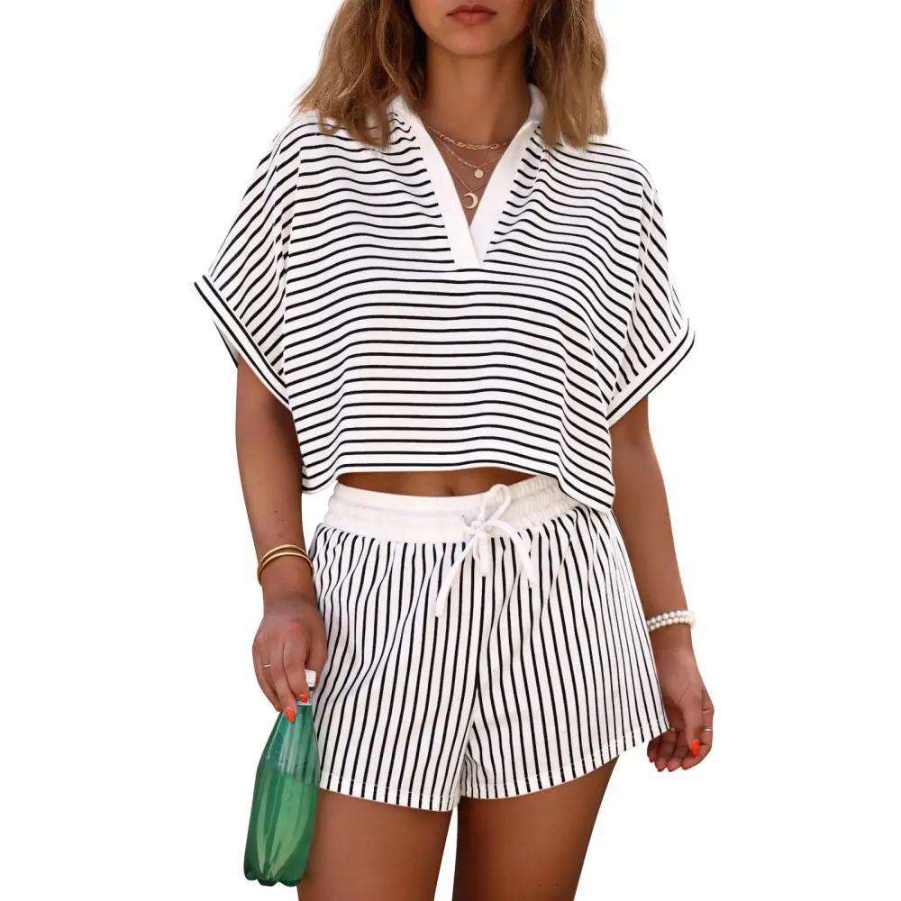 Women's Striped Short Set