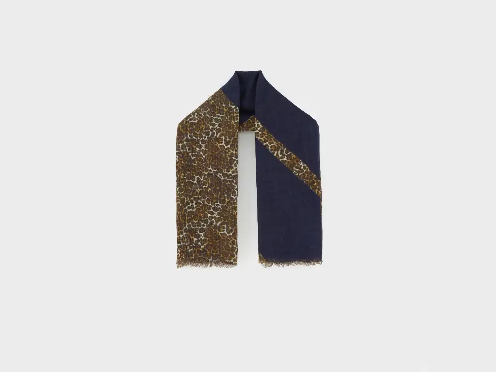 Woven Leopard Print Square Fashion Scarf