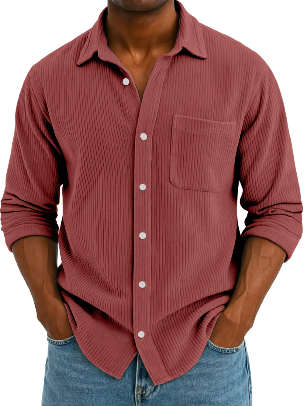 Clean Cut Corduroy Camp Collar Shirt