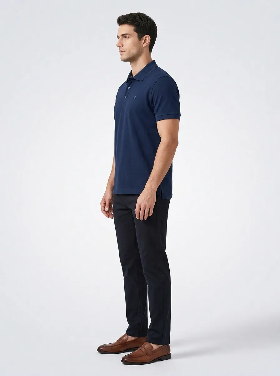 Refined Textured Men's Polo Shirt