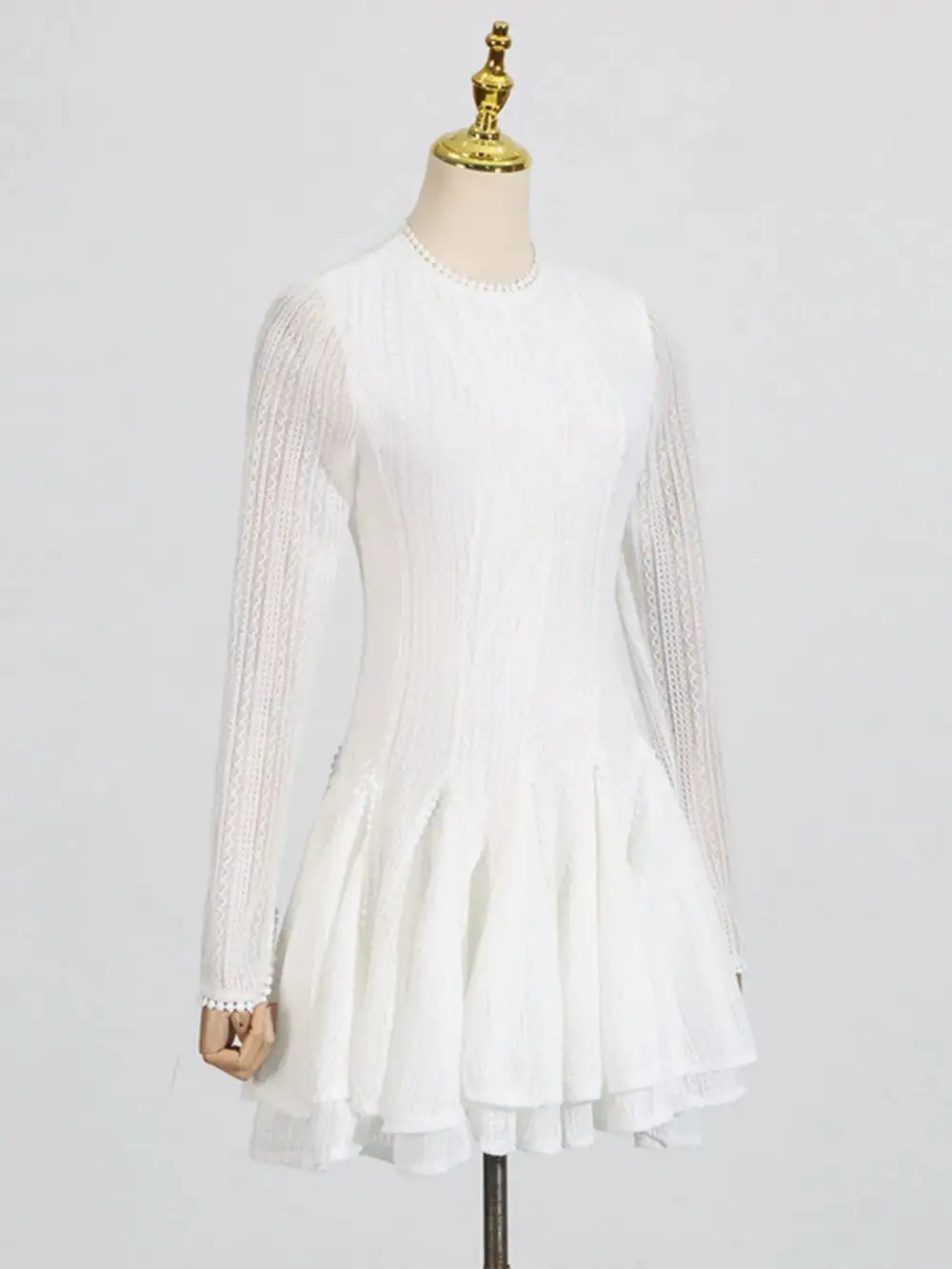 Comfort Fit Round Neck Long Sleeve Dress