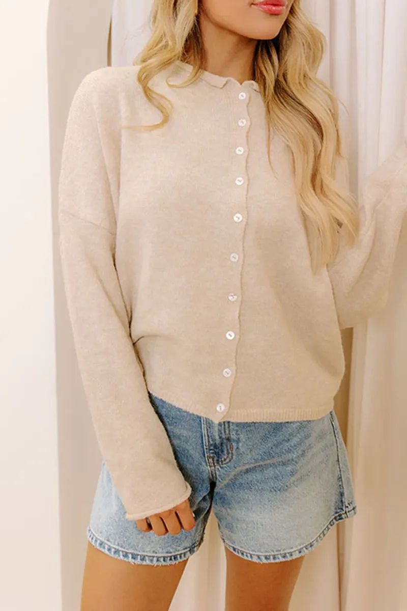 Sweet Curled Hem Women's Jacket