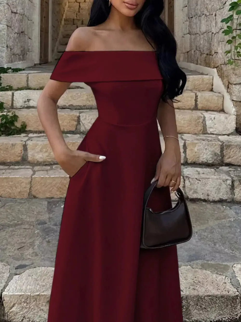 Structured Shape Off Maxi Dress