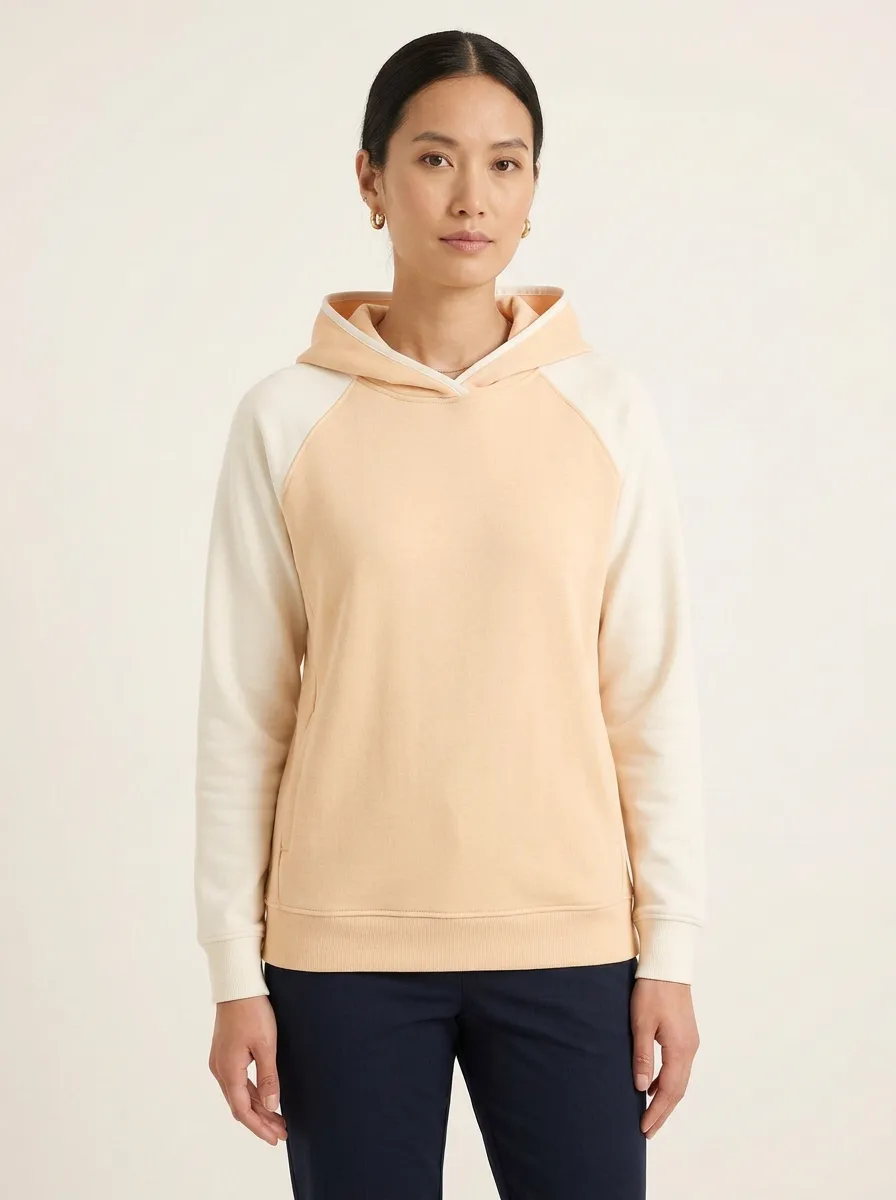 Women's Raglan Colorblock Side-Pocket Contrast-Trim Hoodie