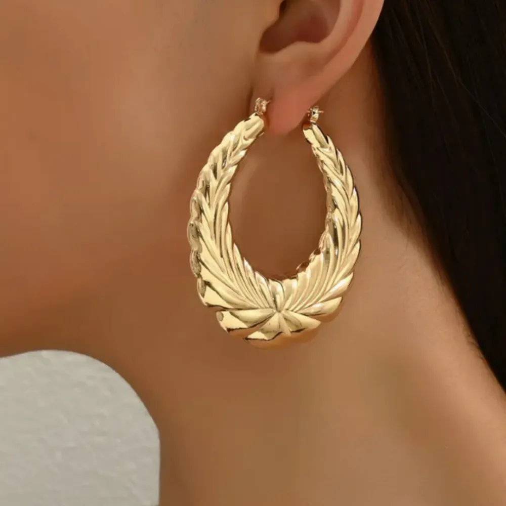 Vintage Geometric Metal Statement Earrings