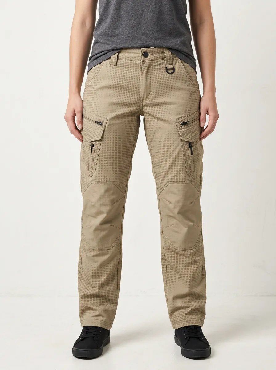 Unisex Outdoor Tactical Grid Pattern Cargo Pants