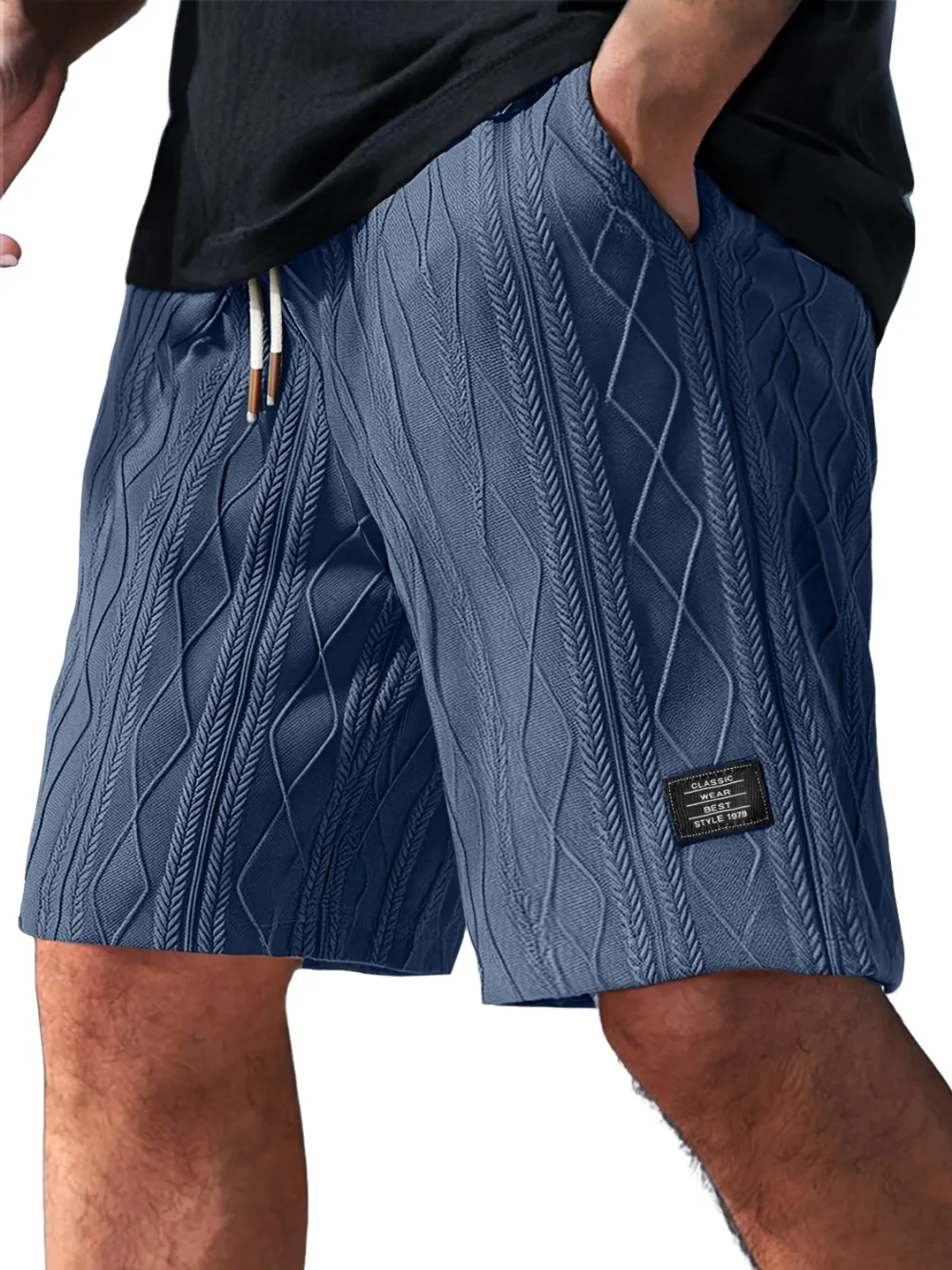 Tailored Jacquard Seamed Detail Shorts