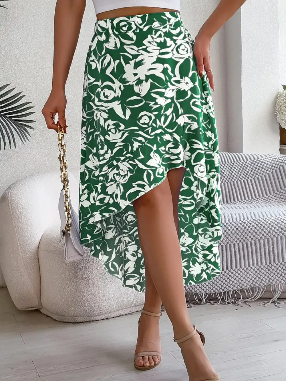 Fluid Airy Printed Skirt