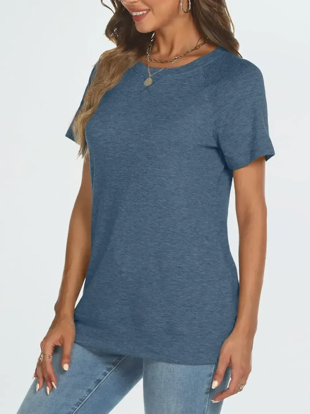 AUTOMET T Shirts Short Sleeve Crewneck Tees for Women Trendy Lightweight Soft Casual Summer Tops Clothes 2024