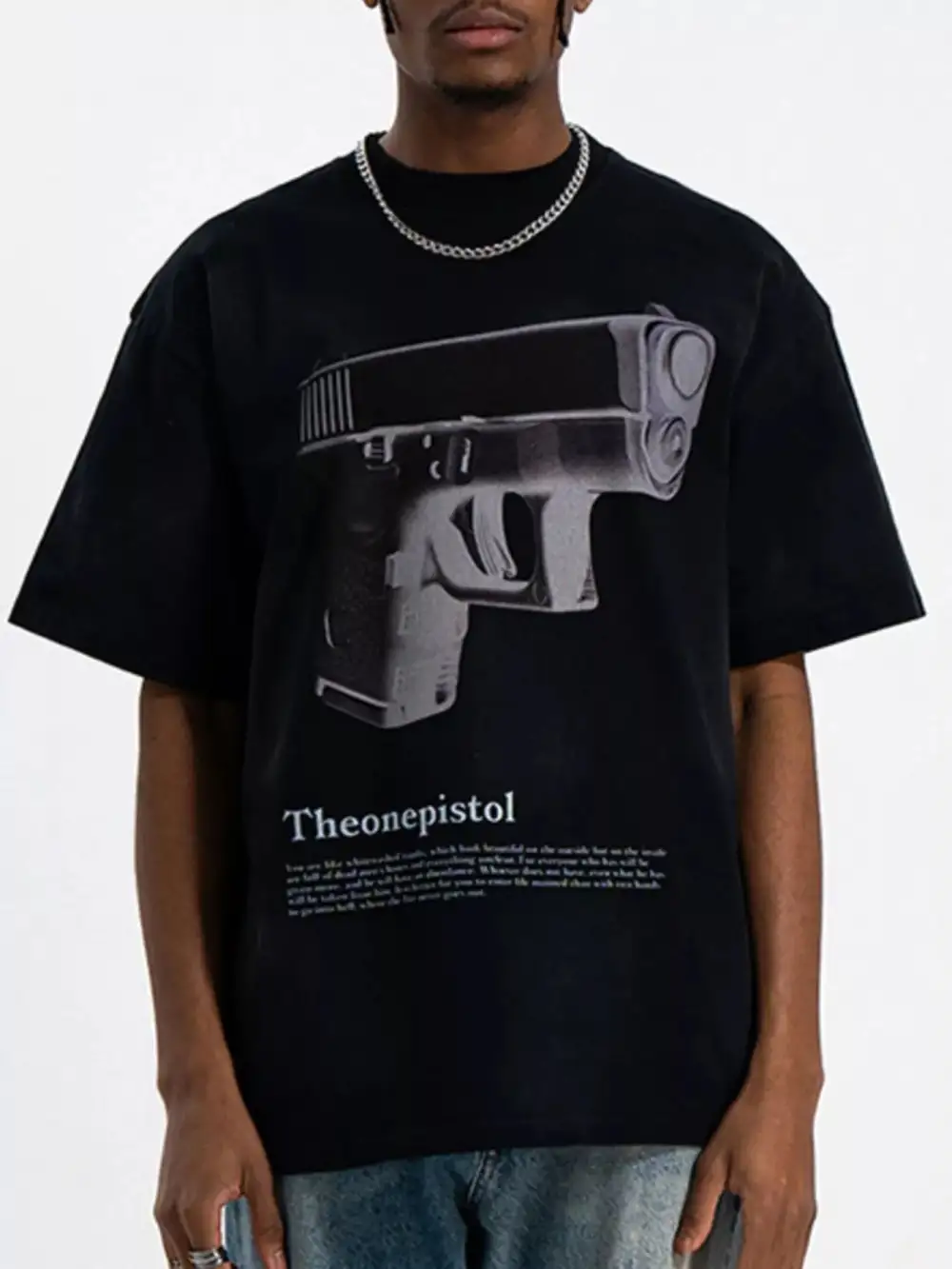 Refined Round Neck Oversized Graphic T-Shirt