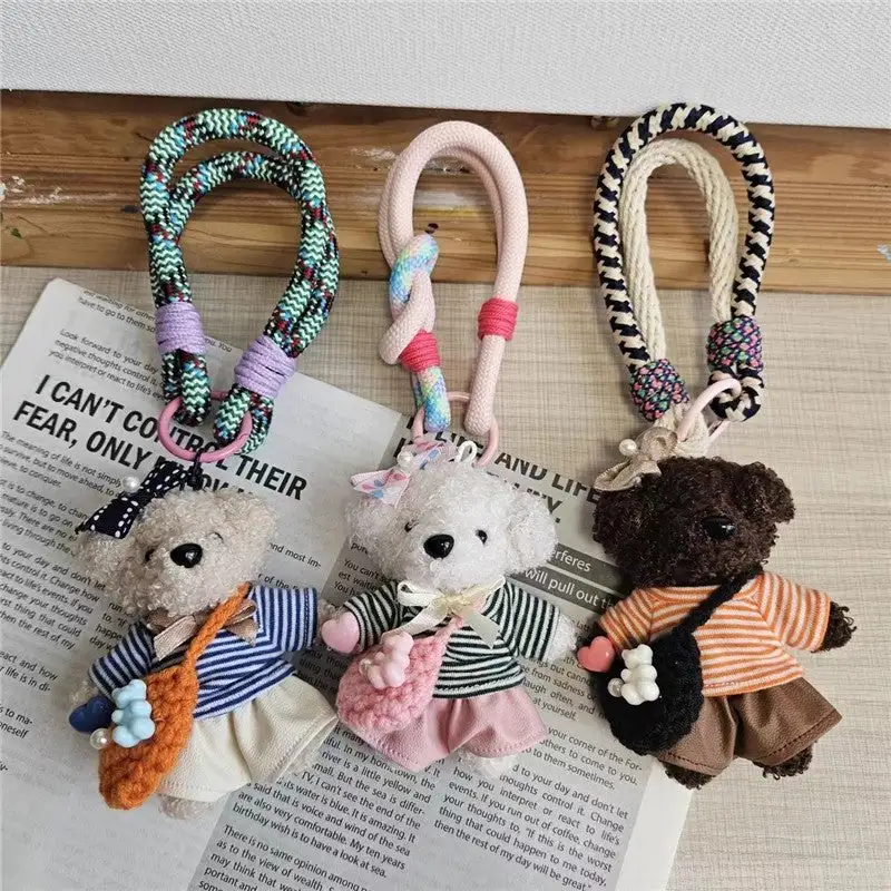 Cute Plush Teddy Bear Keychain Accessries