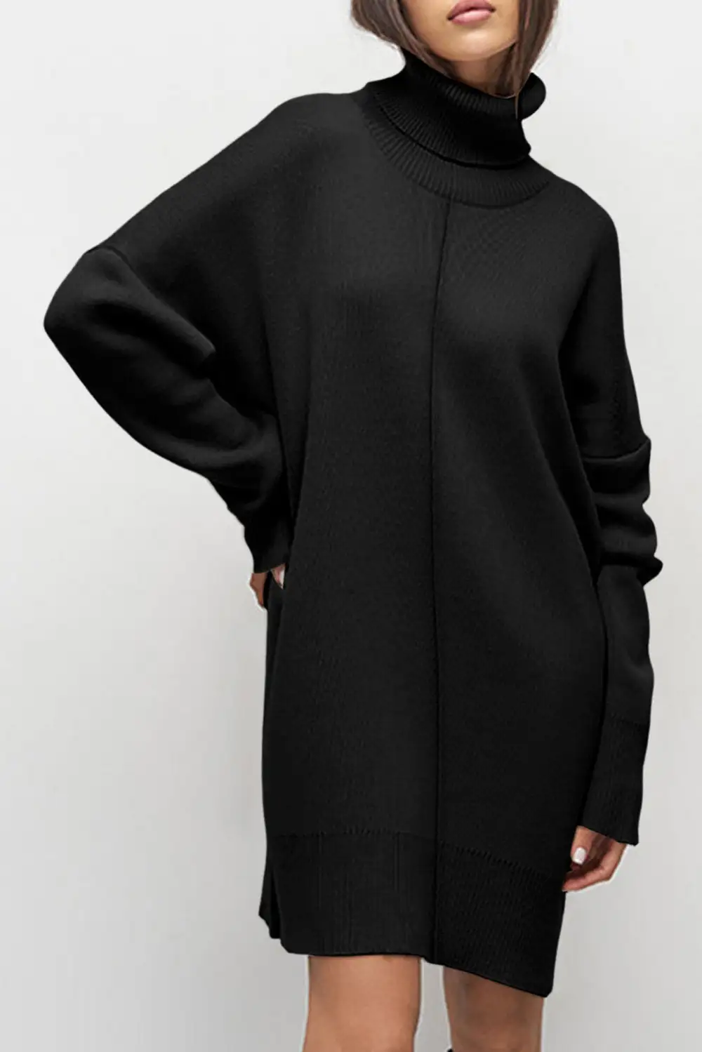 Wearable Cut Drop Shoulder Sweater Dress