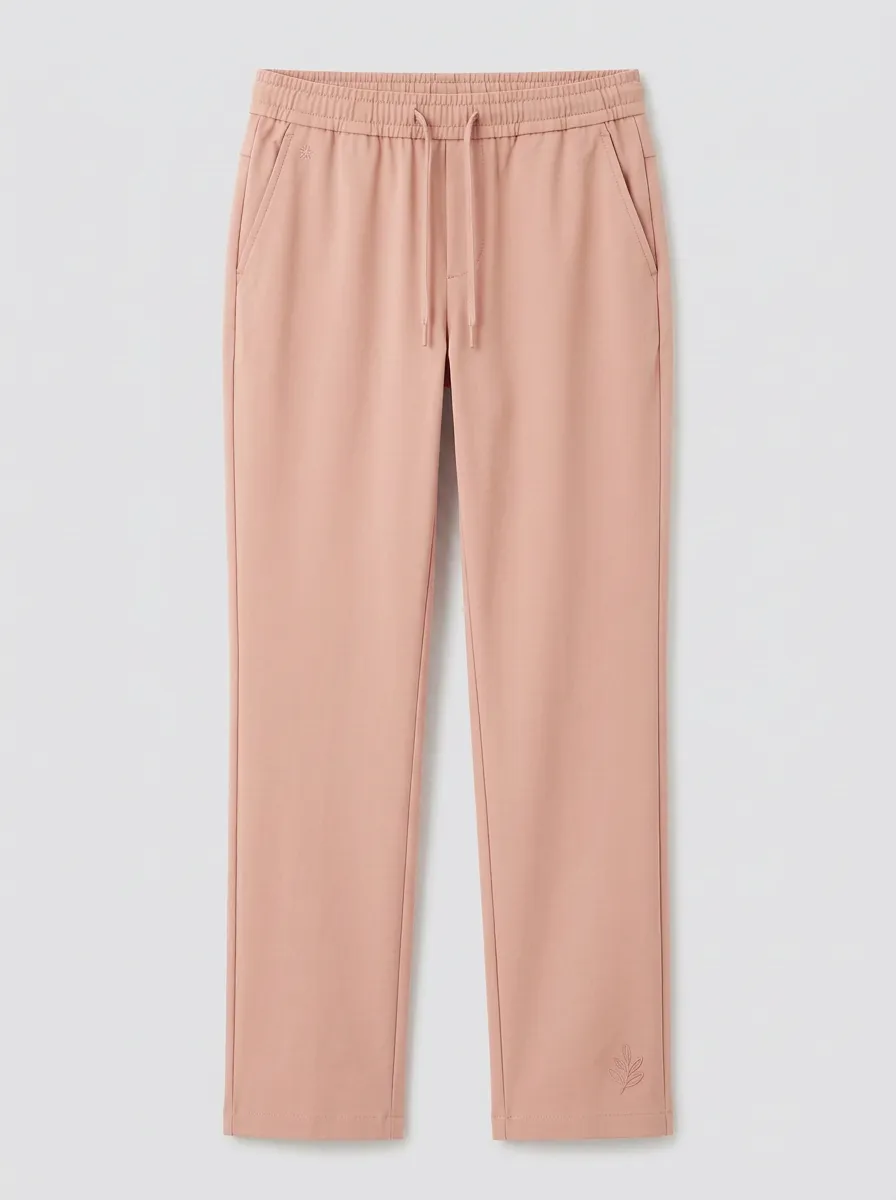Women's Refined All Day Leaf Embroidered Mid Rise Straight Leg Pants