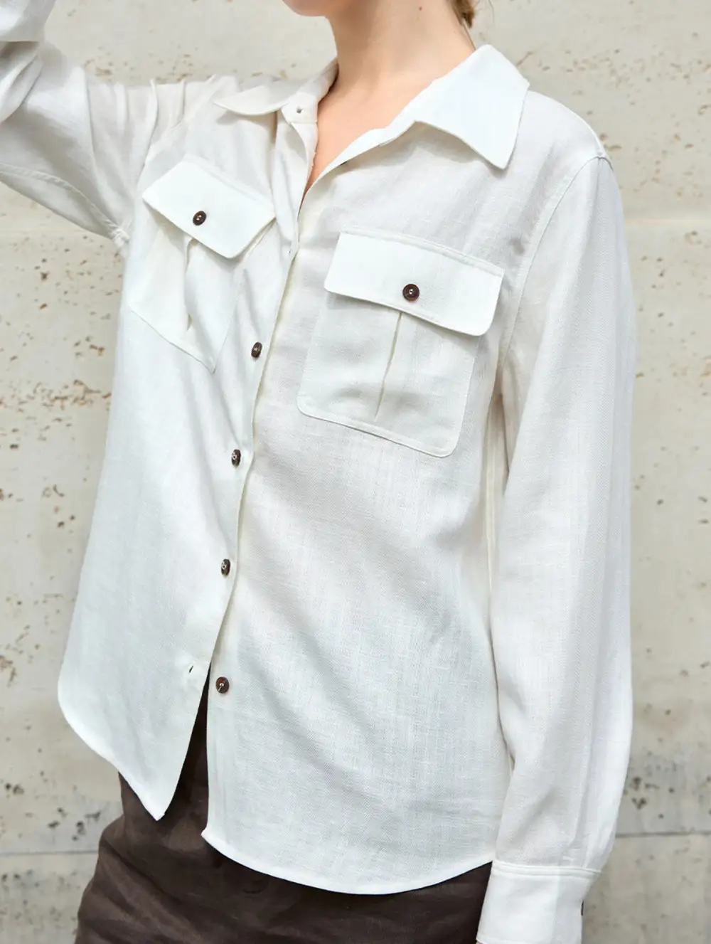 Tencel Linen Utility Pocket Top