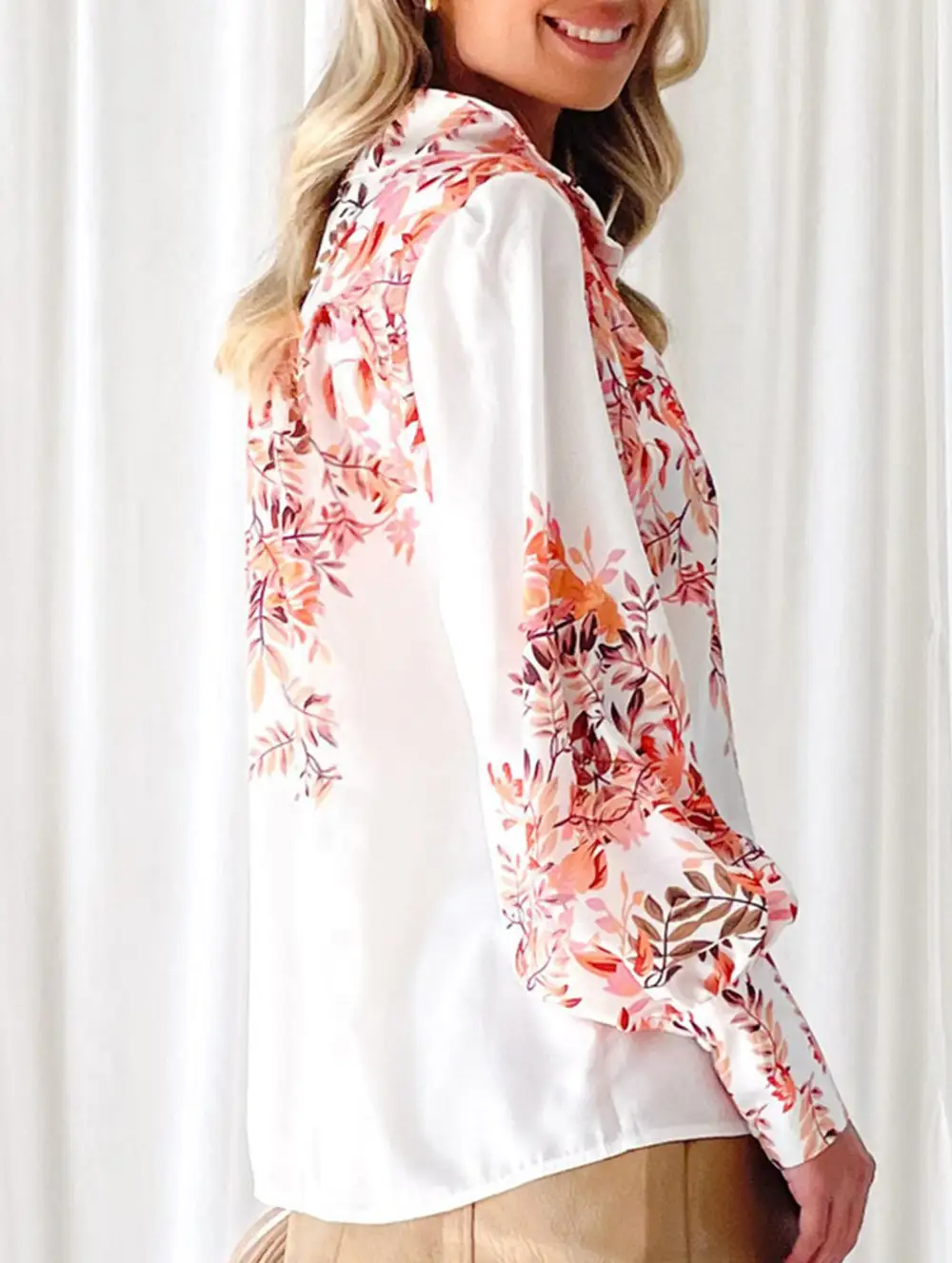 Lantern Sleeve Printed Top