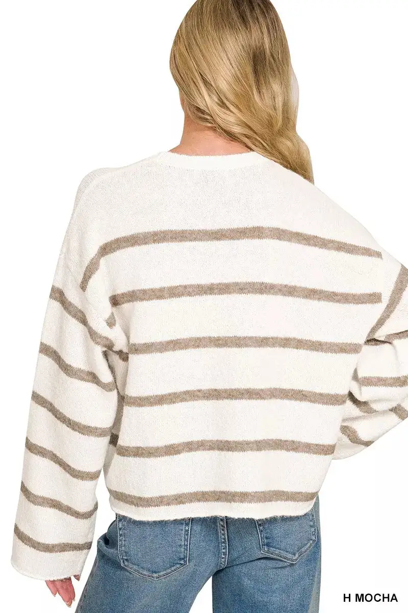 Versatile Wool Blend Striped Sweater