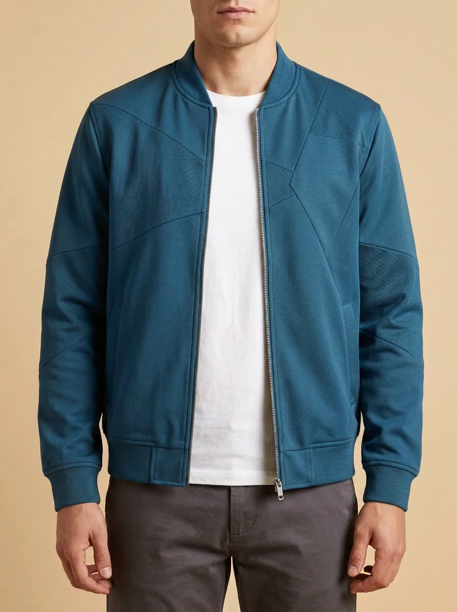 Geometric Panel Bomber Jacket
