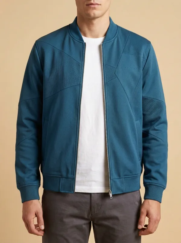 Geometric Panel Bomber Jacket