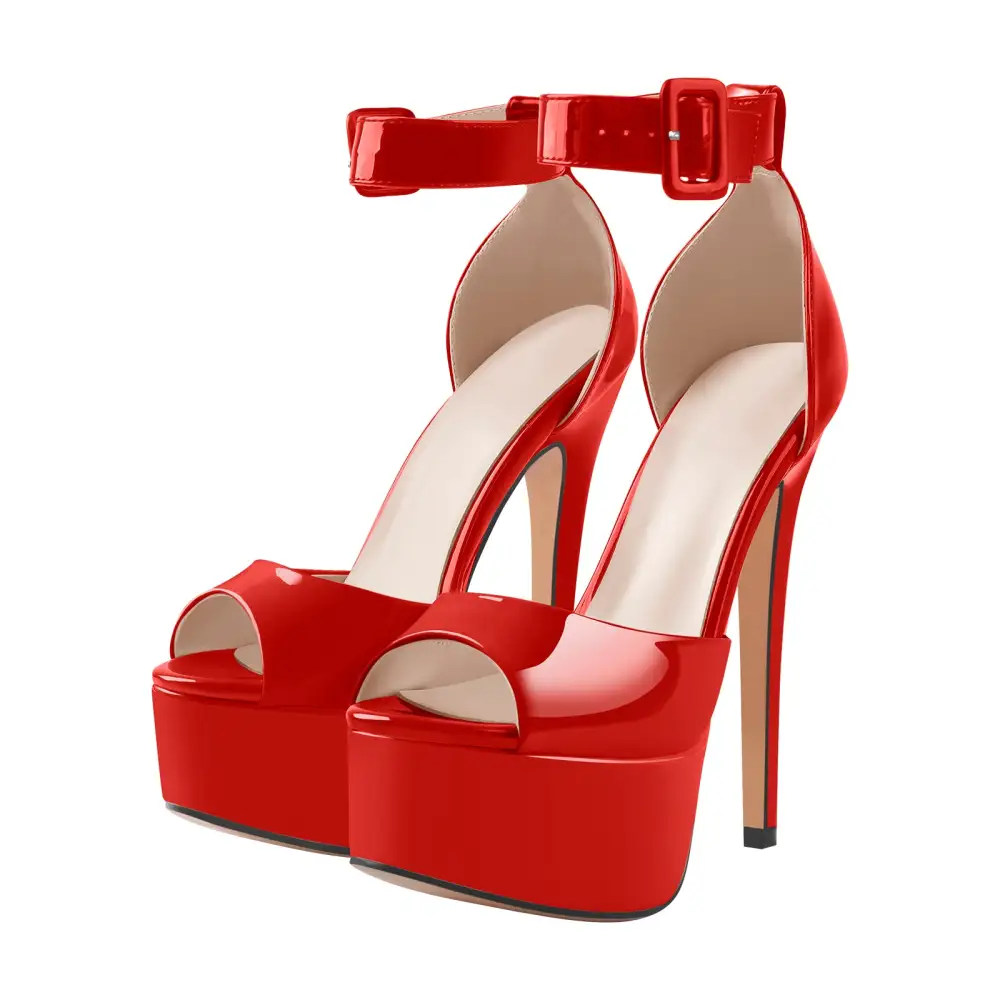 Peep Toe Platform Ankle Strap High Heel Sandals